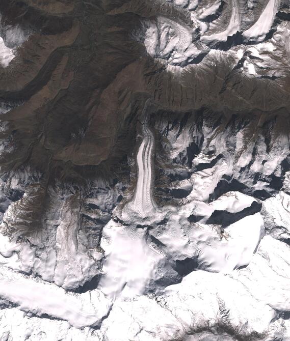 Aerial view of Shafat Glacier