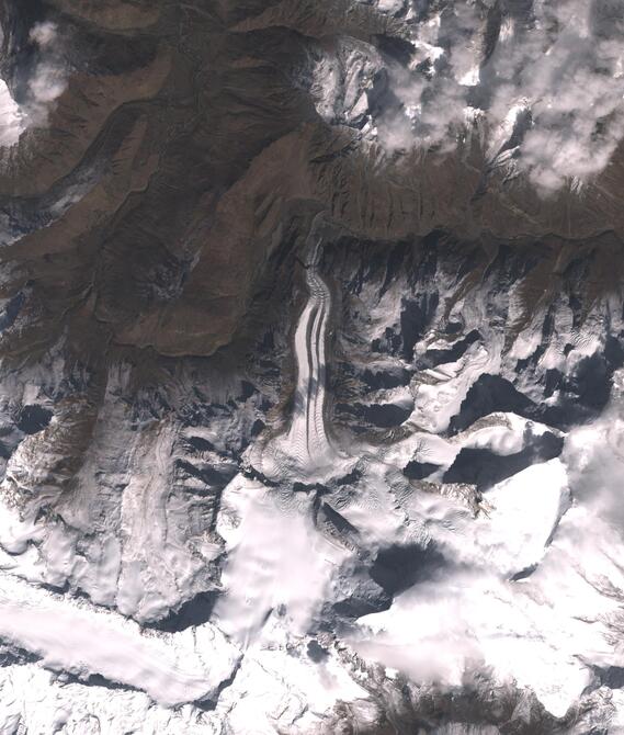 Aerial view of Shafat Glacier