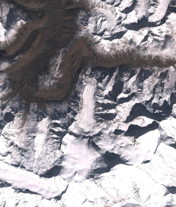 Aerial view of Shafat Glacier