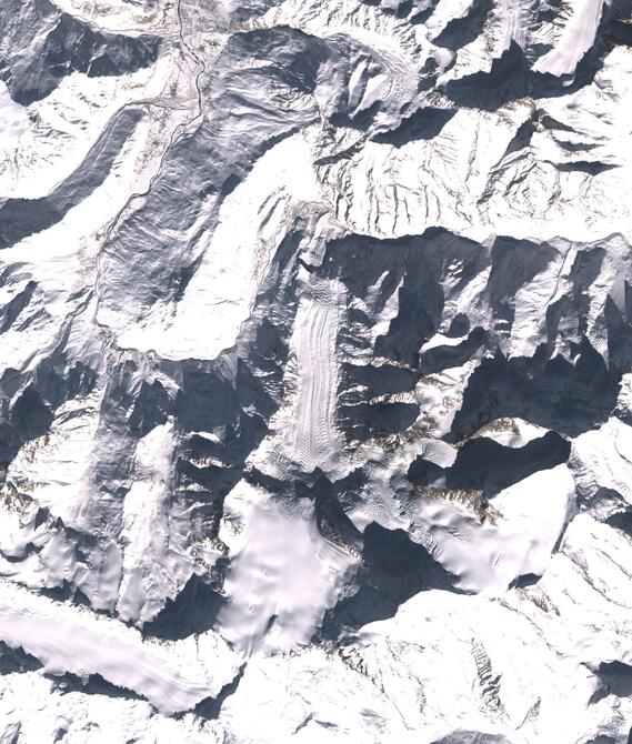 Aerial view of Shafat Glacier