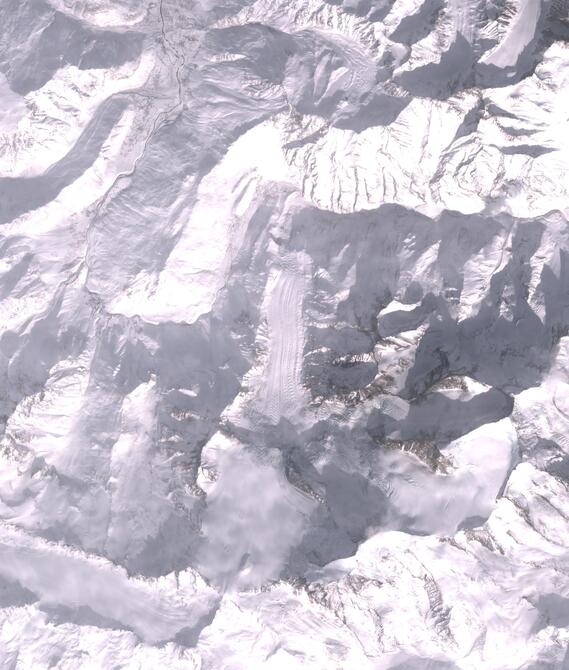 Aerial view of Shafat Glacier