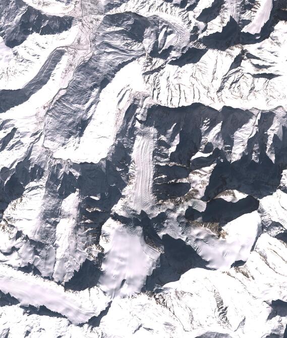 Aerial view of Shafat Glacier