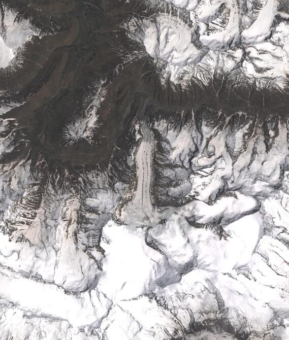 Aerial view of Shafat Glacier