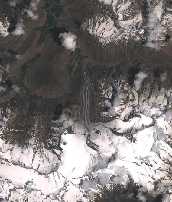 Aerial view of Shafat Glacier