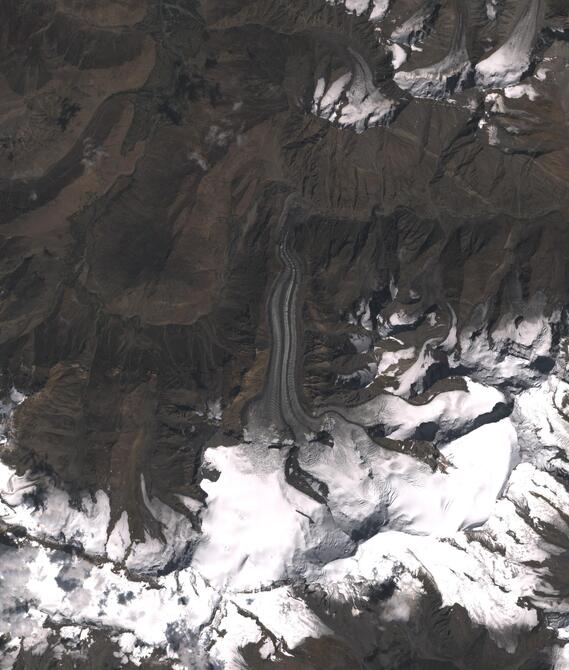 Aerial view of Shafat Glacier