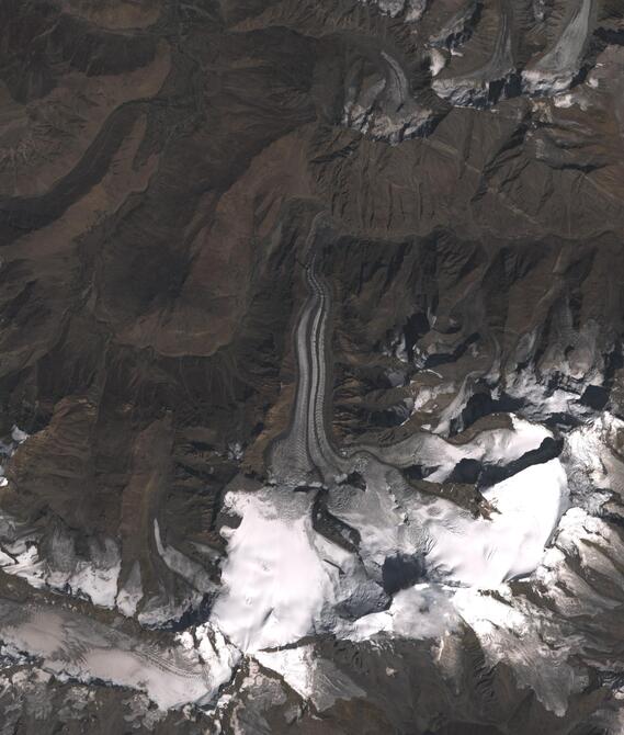 Aerial view of Shafat Glacier