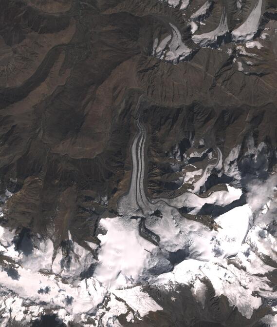 Aerial view of Shafat Glacier