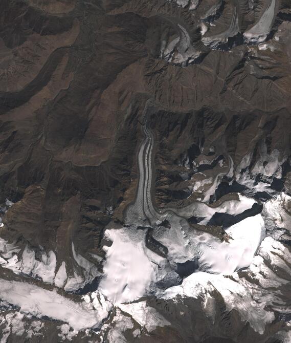 Aerial view of Shafat Glacier