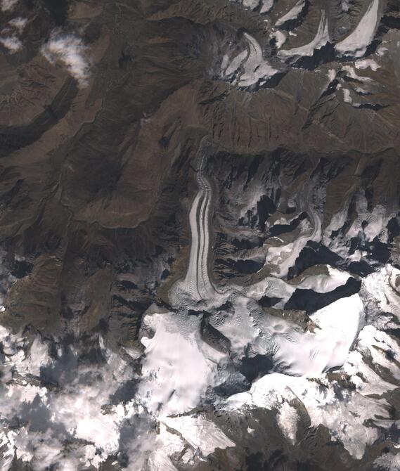 Aerial view of Shafat Glacier