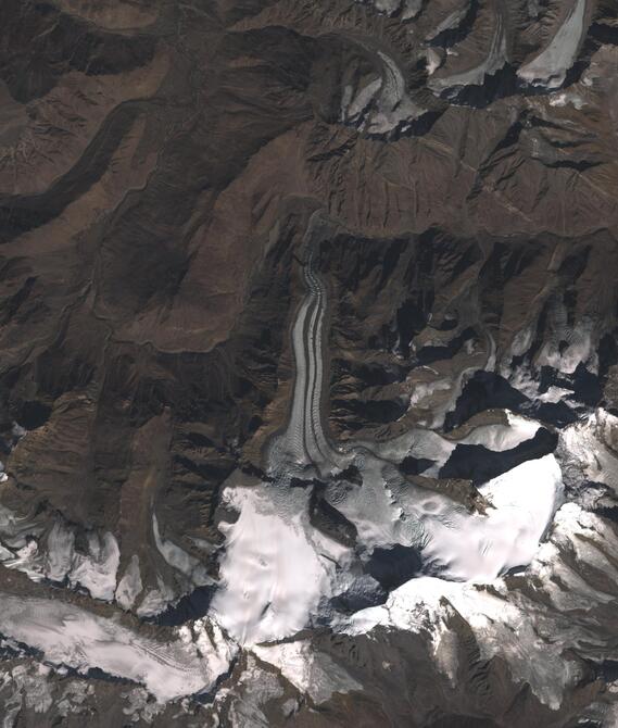 Aerial view of Shafat Glacier