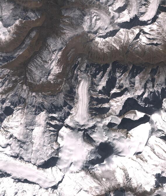 Aerial view of Shafat Glacier