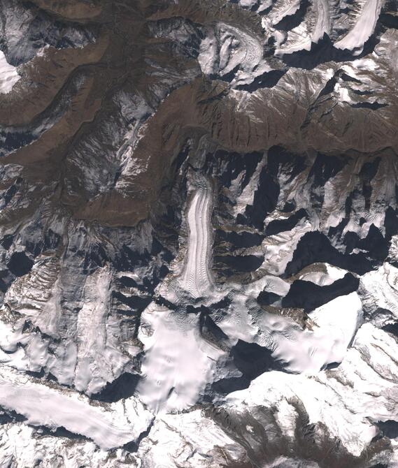 Aerial view of Shafat Glacier