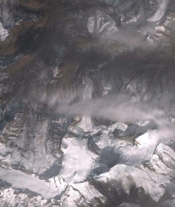 Aerial view of Shafat Glacier