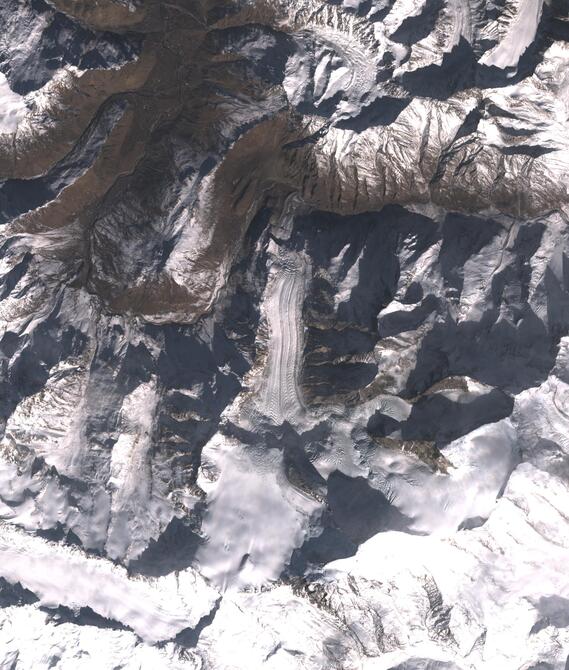 Aerial view of Shafat Glacier