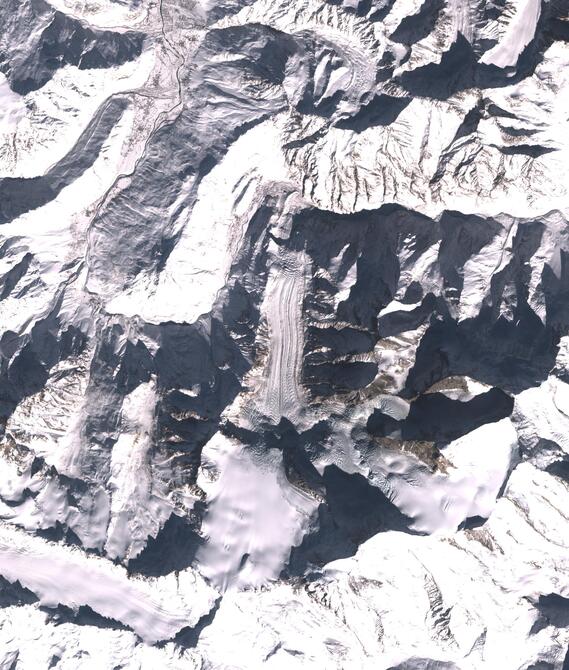 Aerial view of Shafat Glacier