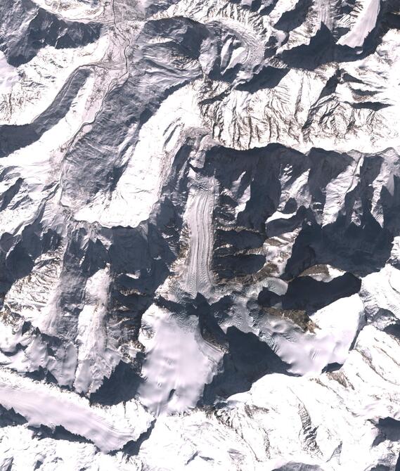 Aerial view of Shafat Glacier