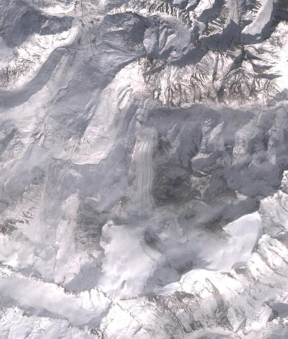 Aerial view of Shafat Glacier