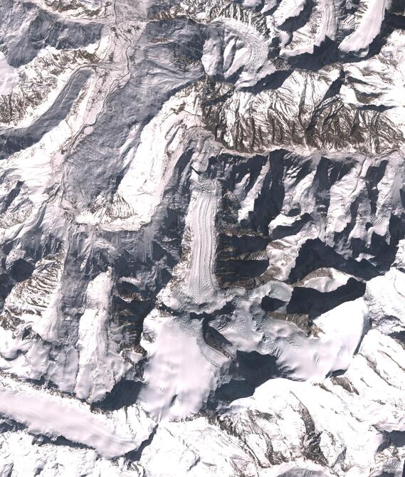 Aerial view of Shafat Glacier