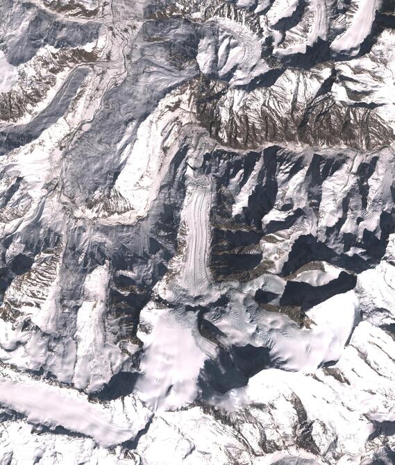 Aerial view of Shafat Glacier