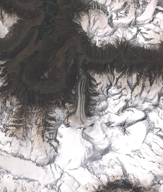 Aerial view of Shafat Glacier