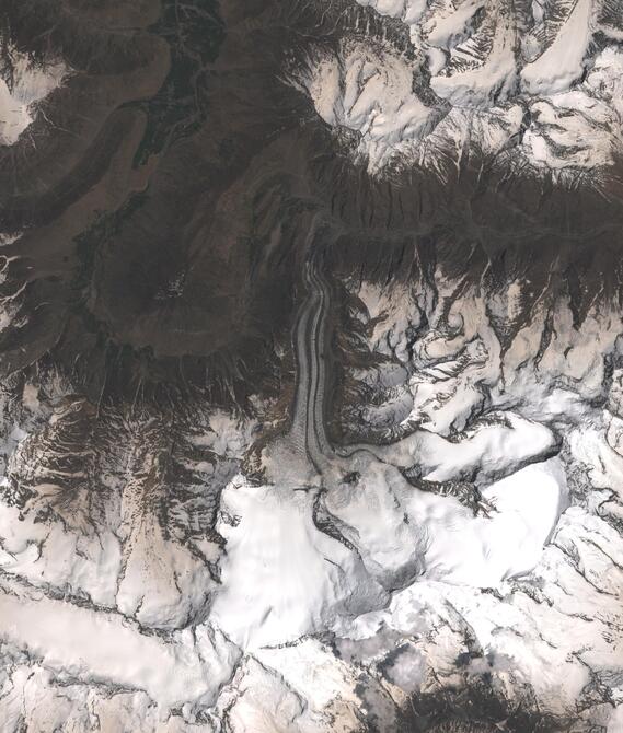 Aerial view of Shafat Glacier