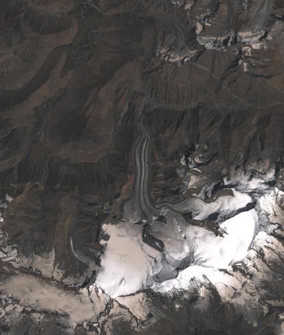 Aerial view of Shafat Glacier