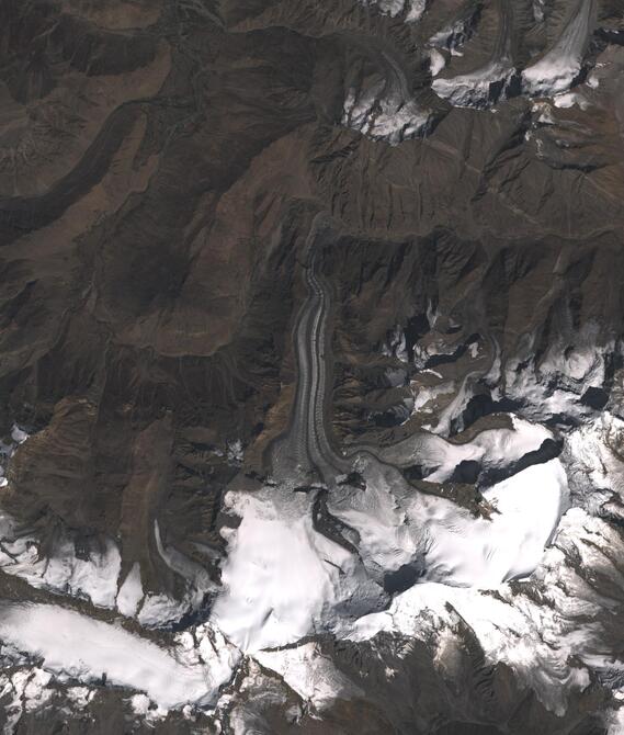 Aerial view of Shafat Glacier