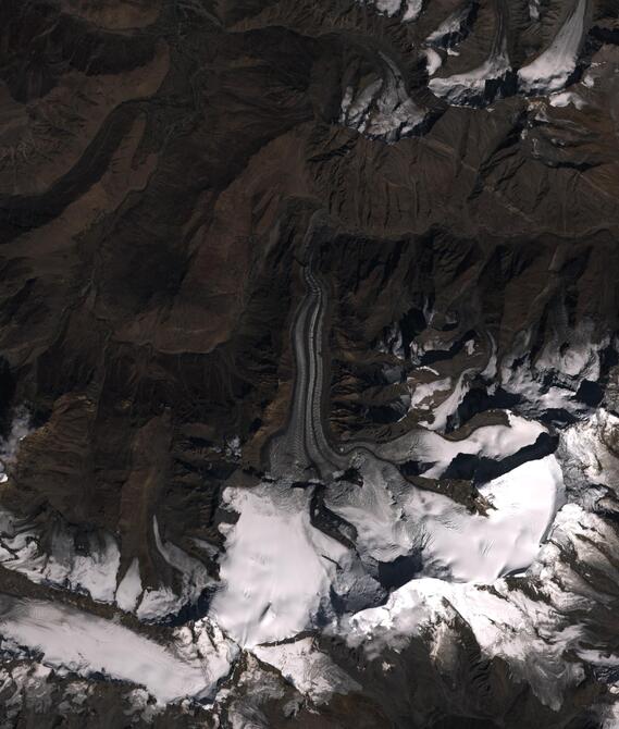 Aerial view of Shafat Glacier