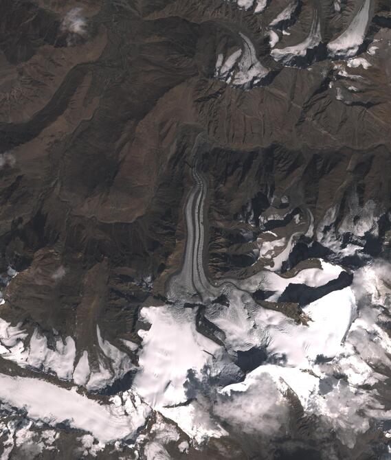 Aerial view of Shafat Glacier