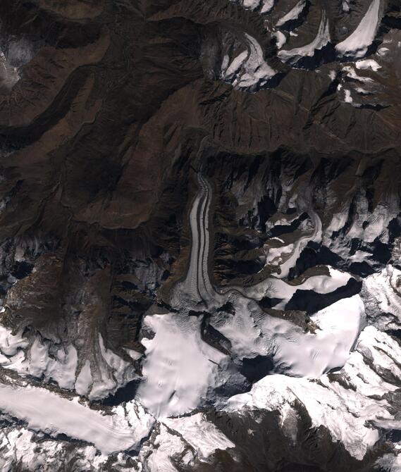 Aerial view of Shafat Glacier