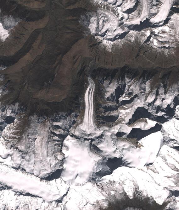 Aerial view of Shafat Glacier