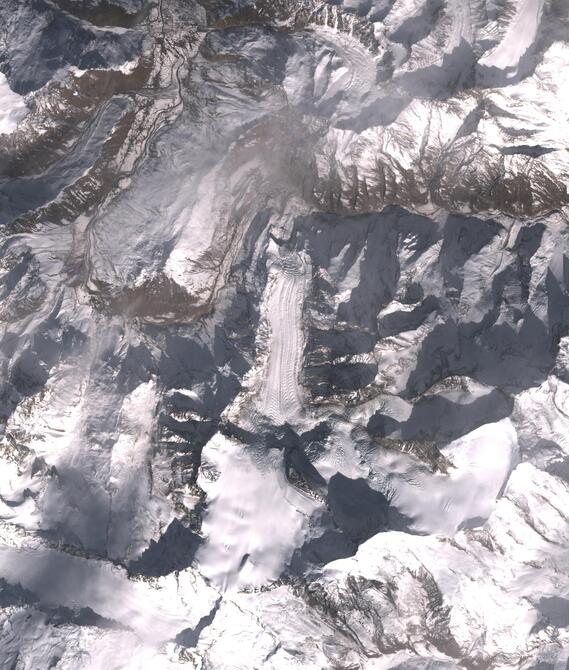 Aerial view of Shafat Glacier