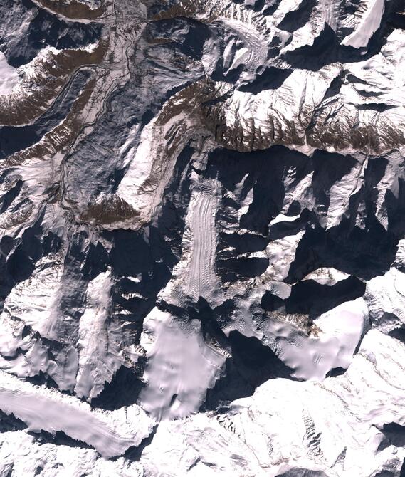 Aerial view of Shafat Glacier