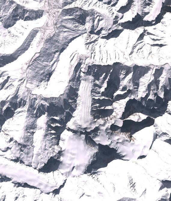 Aerial view of Shafat Glacier