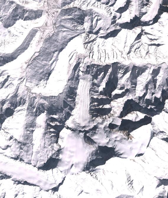 Aerial view of Shafat Glacier