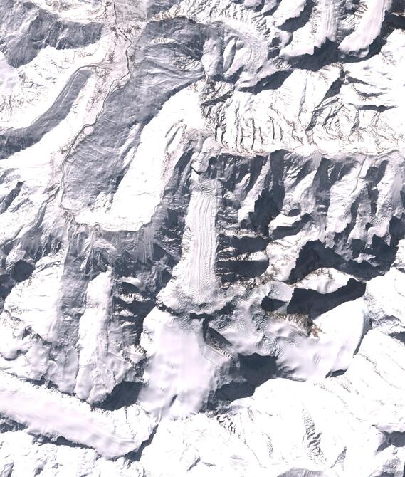 Aerial view of Shafat Glacier