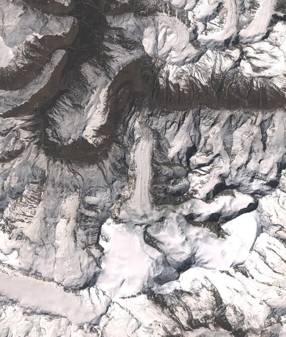 Aerial view of Shafat Glacier