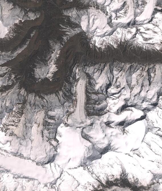 Aerial view of Shafat Glacier