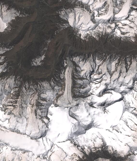 Aerial view of Shafat Glacier