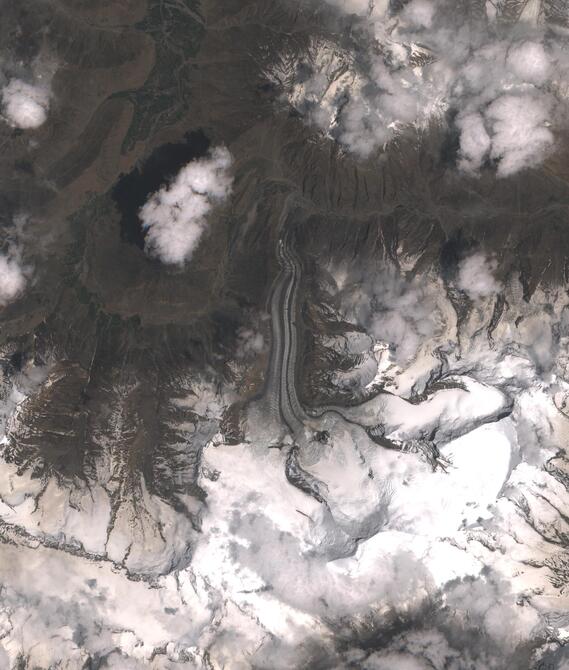 Aerial view of Shafat Glacier