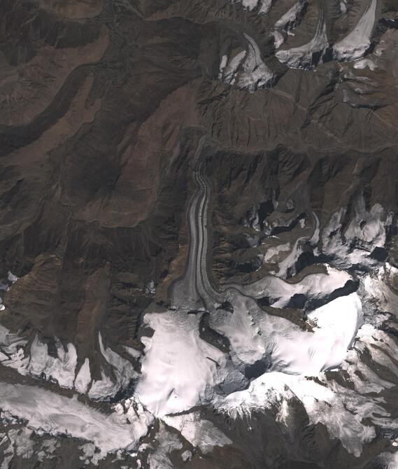 Aerial view of Shafat Glacier