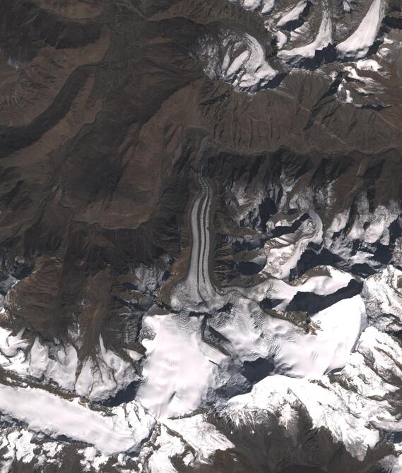 Aerial view of Shafat Glacier