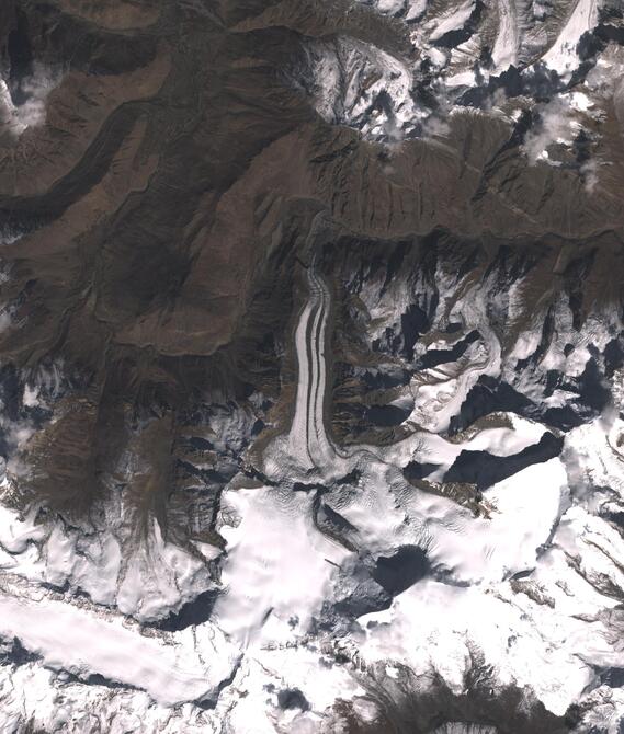 Aerial view of Shafat Glacier