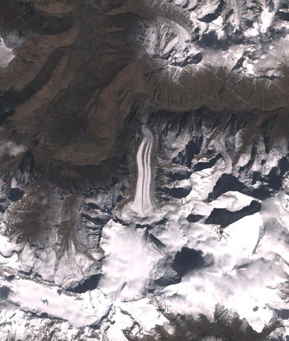 Aerial view of Shafat Glacier