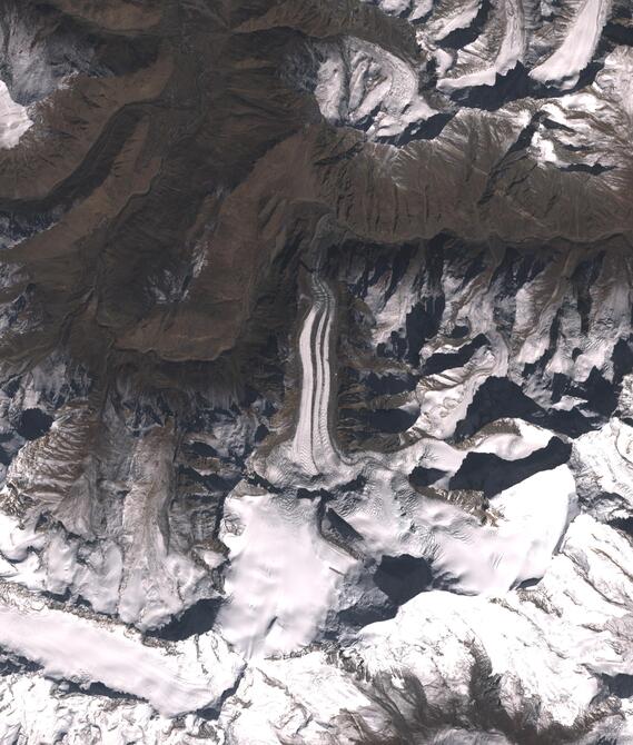 Aerial view of Shafat Glacier