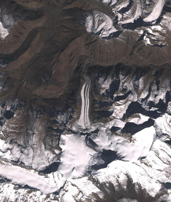 Aerial view of Shafat Glacier