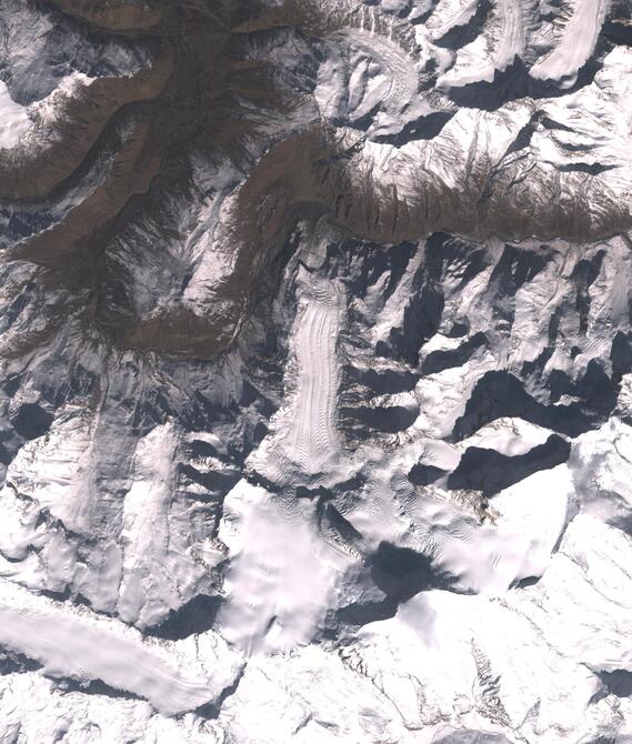 Aerial view of Shafat Glacier