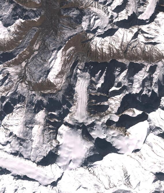 Aerial view of Shafat Glacier