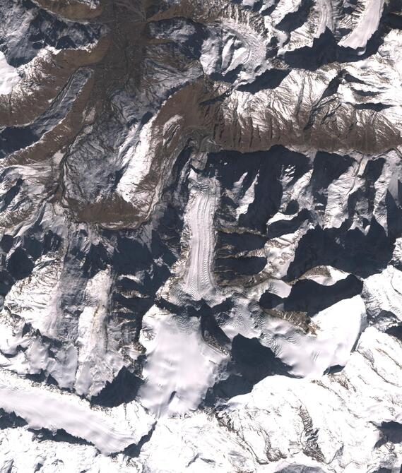 Aerial view of Shafat Glacier