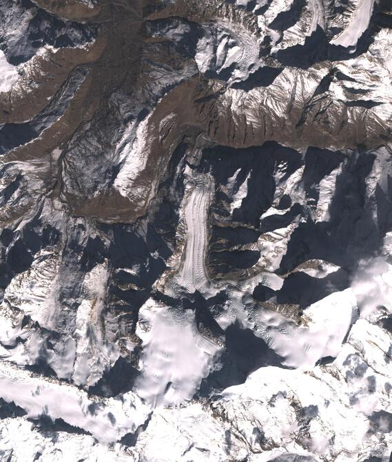 Aerial view of Shafat Glacier